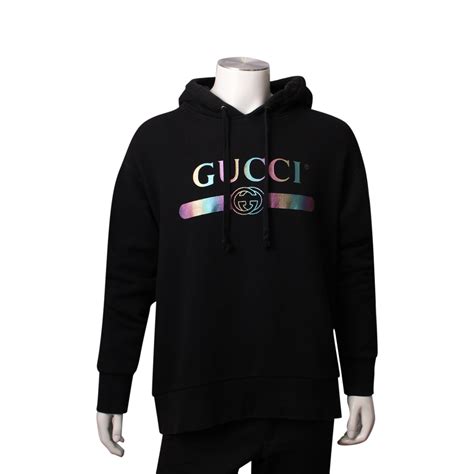 black hoodie gucci|gucci oversized hoodie.